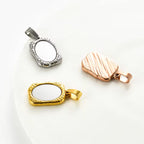 Birth Flower Necklace, 925s Silver Gold Vermeil, Personalized Rectangle Pendant Necklace, Best Mom Necklace, Gift for her, birthday gift