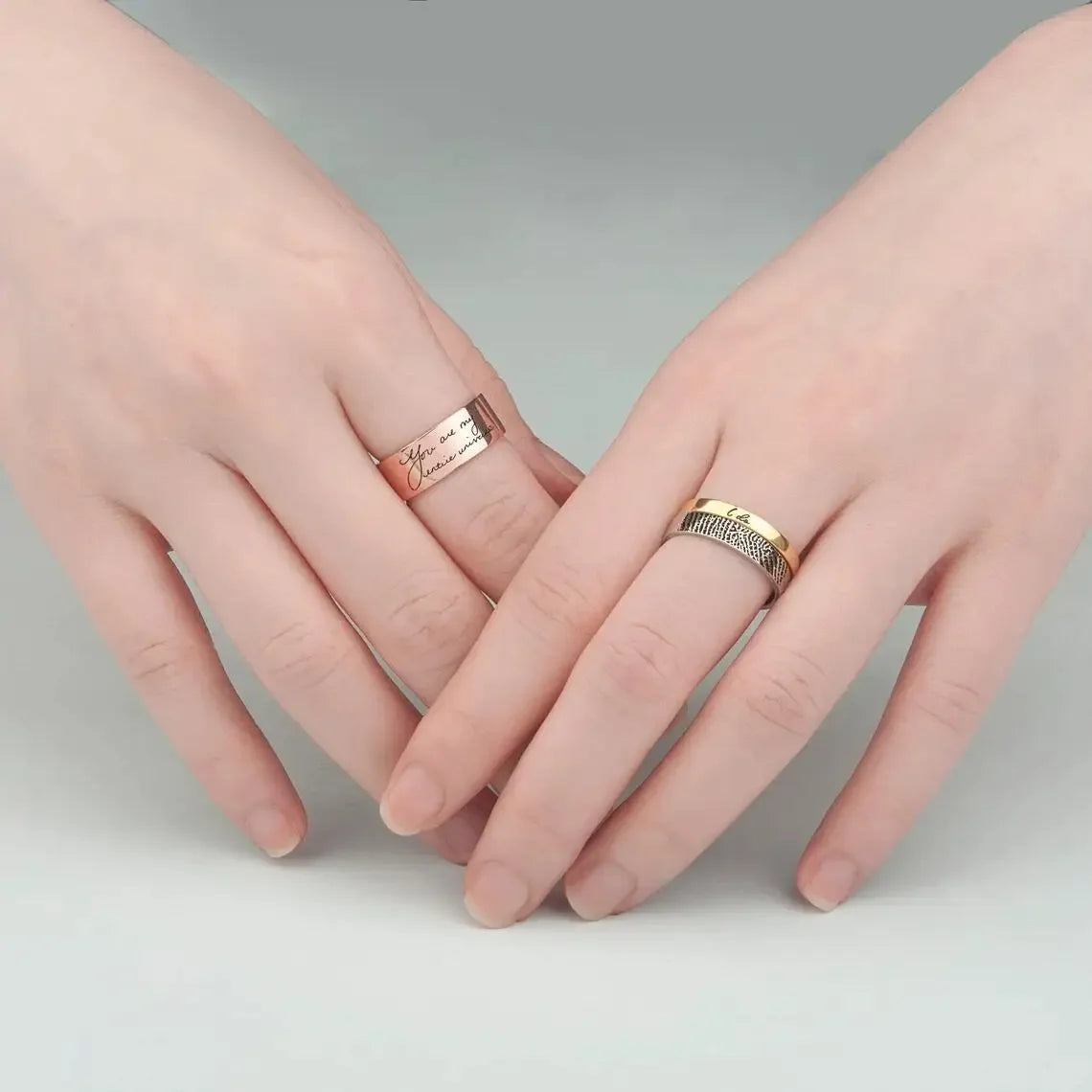 Personalized Stacking Name Ring – Custom Engraved Skinny Band – 925 Sterling Silver Gold Vermeil – Coordinates Ring, Gift for Mom, Best Friend, Christmas