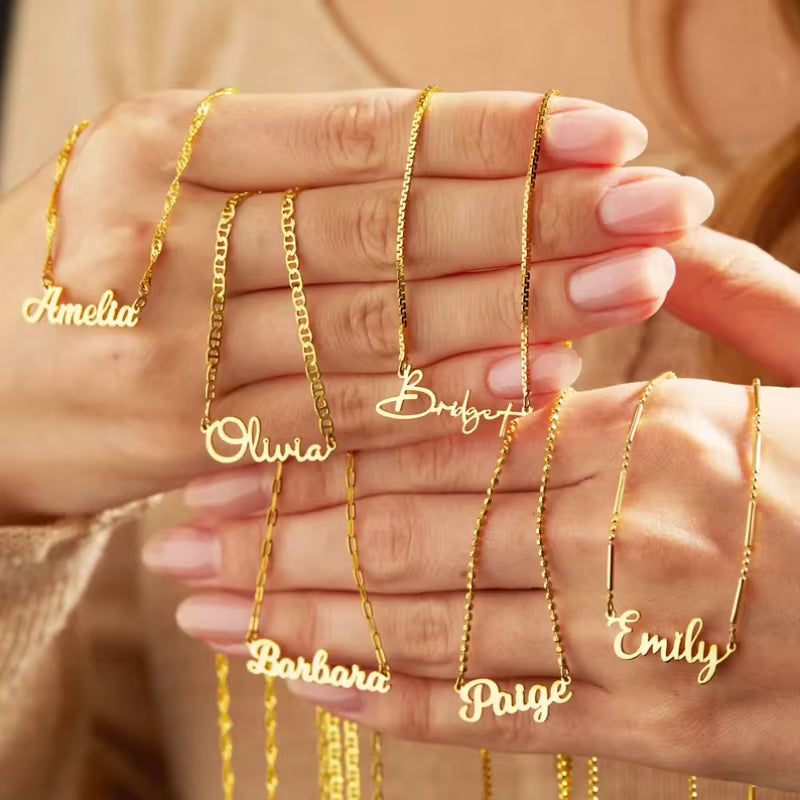 Custom Name Necklace, 925 Sterling Silver Gold Vermeil , Birthday Gift for Her, Mother's Day Gift