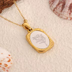 Birth Flower Necklace, 925s Silver Gold Vermeil, Personalized Rectangle Pendant Necklace, Best Mom Necklace, Gift for her, birthday gift