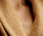 Initial Disc Necklace, 925s Silver Gold Vermeil  ,Tiny Disc Necklace,  Monogram Necklace, Pet Initials, Kids Initials, Birthday Gift