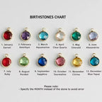 Birthday Flower with Birthstone Necklace, 925s Silver Gold Vermeil ,Birthday Gift Month Flower Birthday Stone Necklace , Personalized Flower Necklace .  gift for her