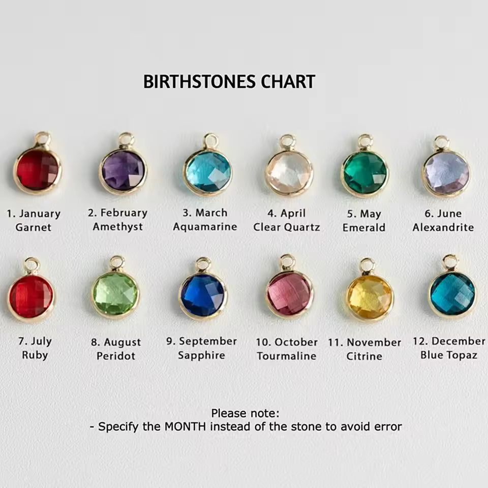 Birthday Flower with Birthstone Necklace, 925s Silver Gold Vermeil ,Birthday Gift Month Flower Birthday Stone Necklace , Personalized Flower Necklace .  gift for her