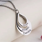 Personalized Pear Shape Necklace , 925s Silver Gold Vermeil , Personalized Name Necklace, Birthday Gift for Her, Mother's Day Gift, Gift for Mom