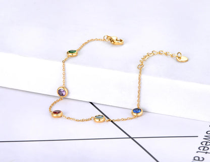 Family Birthstone Bracelet – Custom Multi Birthstone Jewelry – 925 Sterling Silver or Gold Vermeil – Personalized Mother’s Day Gift, Birthday Gift