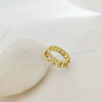 Curb Chain Name Ring – 925 Sterling Silver & Gold Vermeil – Custom Engraved Name Ring – Personalized Gift for Her