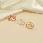 Birth Month Flower Name Ring 925s Silver , Dainty Personalized Custom Birth Flower & Name Ring, Personalized Gift , Gift For Her.