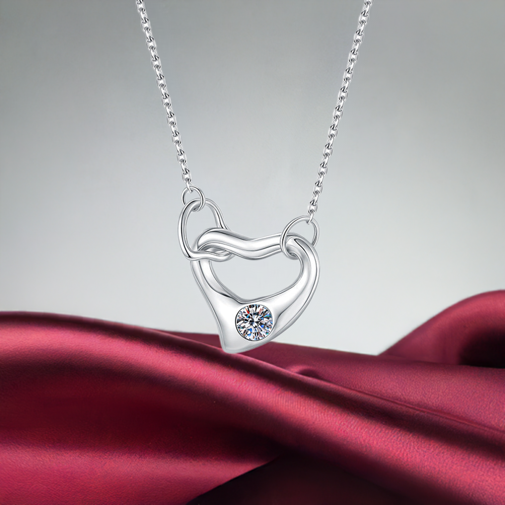 Eternal Bond Moissanite , Certified GRA , S925 sterling silver necklace