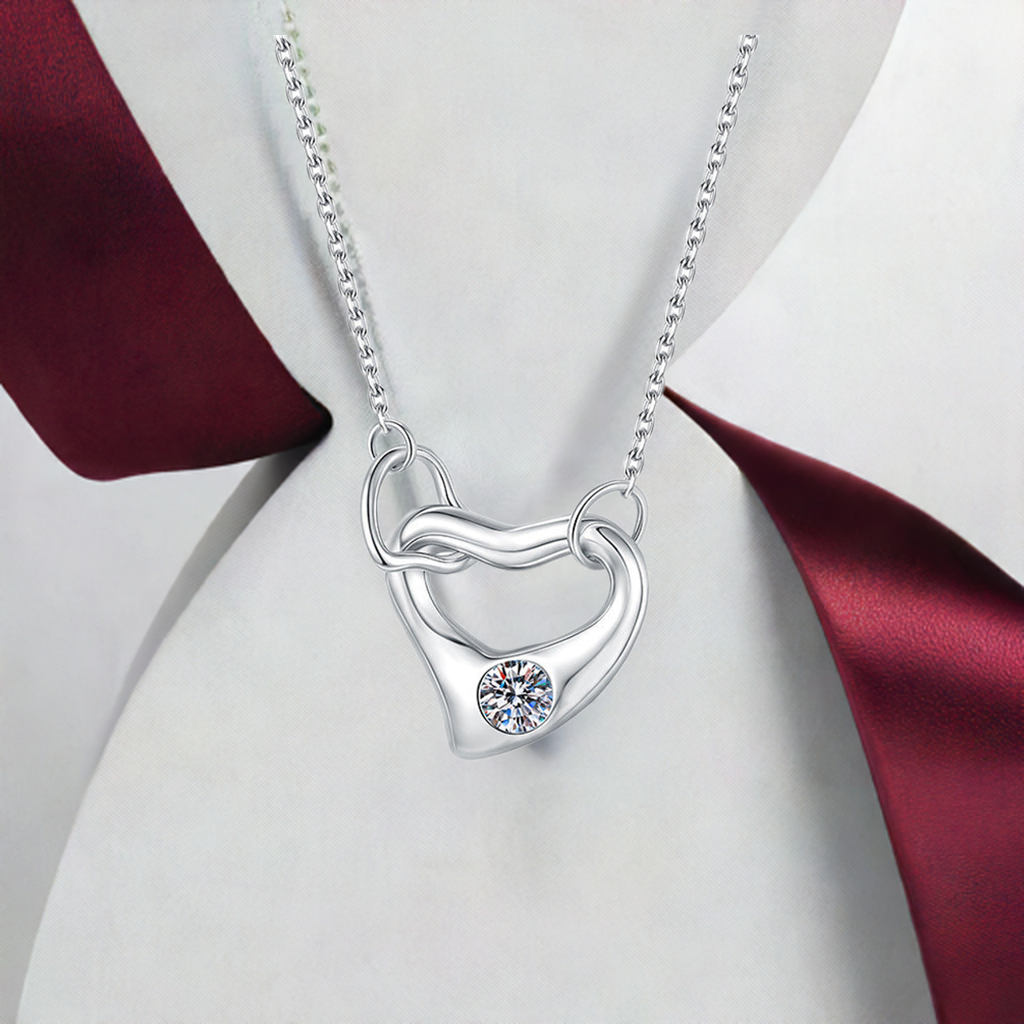 Eternal Bond Moissanite , Certified GRA , S925 sterling silver necklace