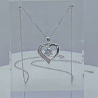 Heart of Elegance moissanite , Certified GRA , S925 sterling silver necklace