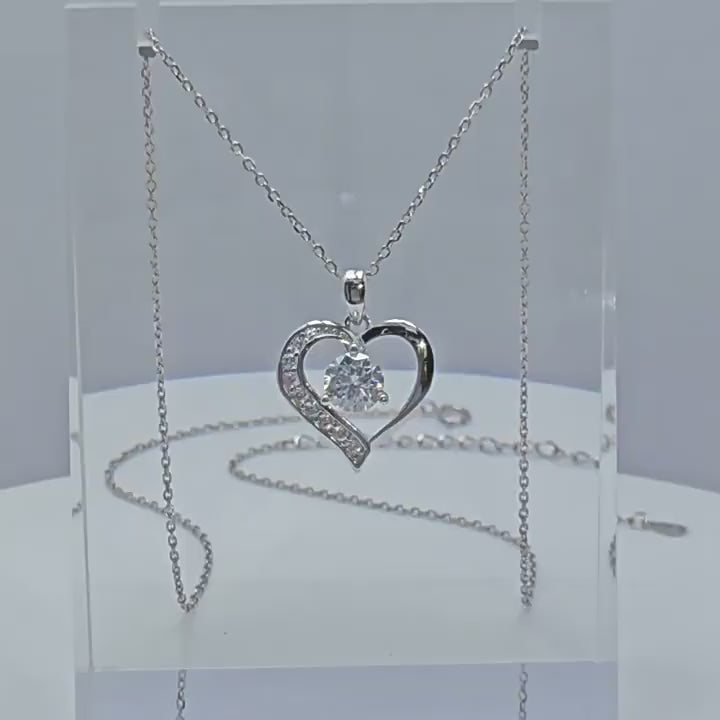 Heart of Elegance moissanite , Certified GRA , S925 sterling silver necklace