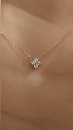 Golden Bloom S925 silver 18K gold-plated clover necklace