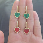 Enamour collection 925 sterling silver 18k gold-plated red carnelian or stone necklace / earrings / set