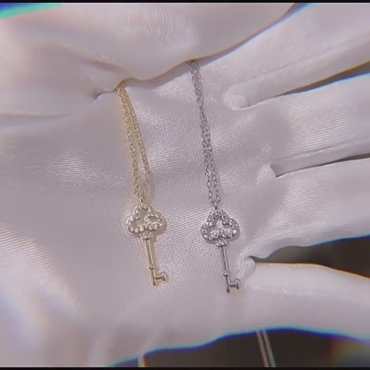 Key to Dreams S925 sterling silver 14k gold-plated necklace