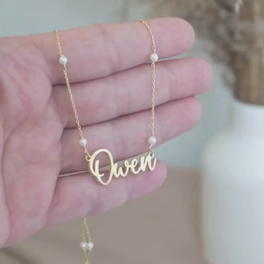 Custom Name Necklace, 925 Sterling Silver Gold Vermeil , Birthday Gift for Her, Mother's Day Gift