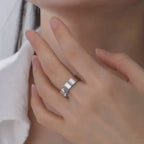 Personalized Birth Flower Ring with Birthstone – Custom Name Engraved Ring – 925 Sterling Silver & Gold Vermeil – Gift for Women, Wife, Girlfriend