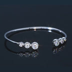 Starlit Elegance 6 Moissanite Diamonds , Certified GRA , S925 sterling silver Bracelet
