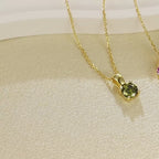 Prism of Color Birthstone 925 sterling silver Gold Plated necklace