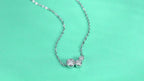Bubble Charm moissanite , Certified GRA , s925 sterling silver necklace