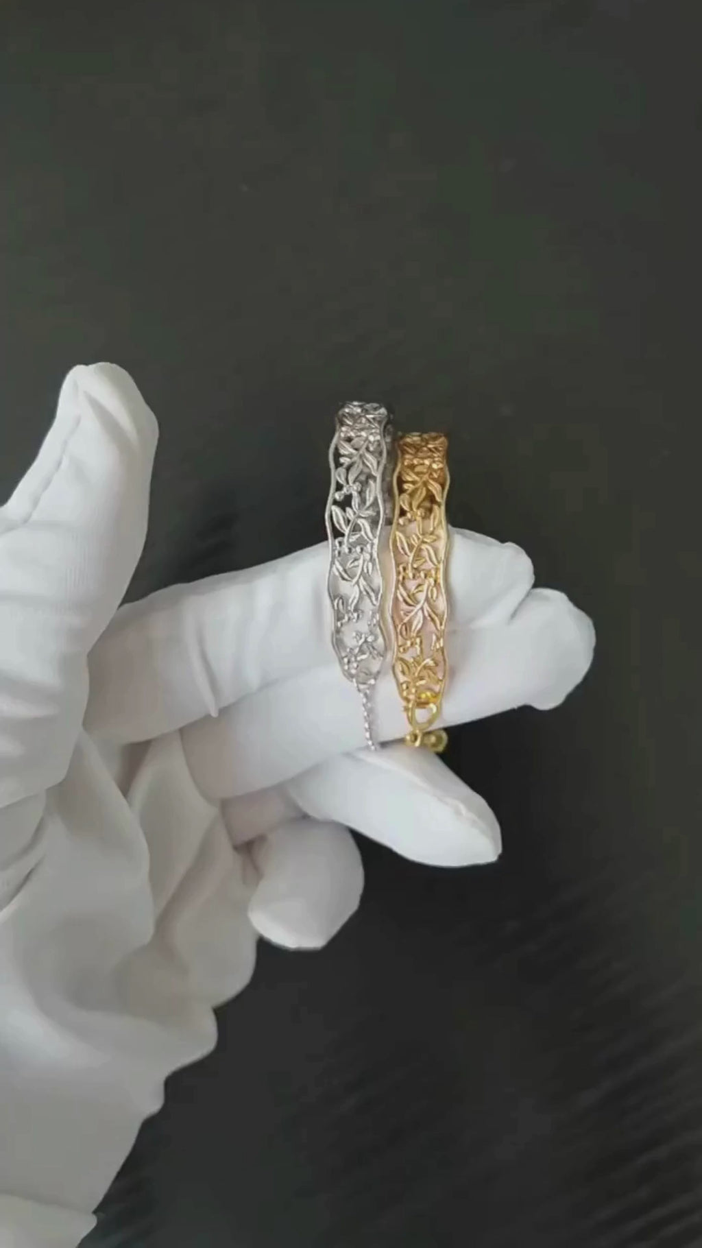 Ancient Moon 925 sterling silver bracelet 2 Pieces Set