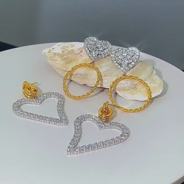 Entwine 925 sterling silver gold-plated earrings