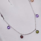 Celestial Dance S925 sterling silver colored zircon necklace exquisite sweet Bohemian style